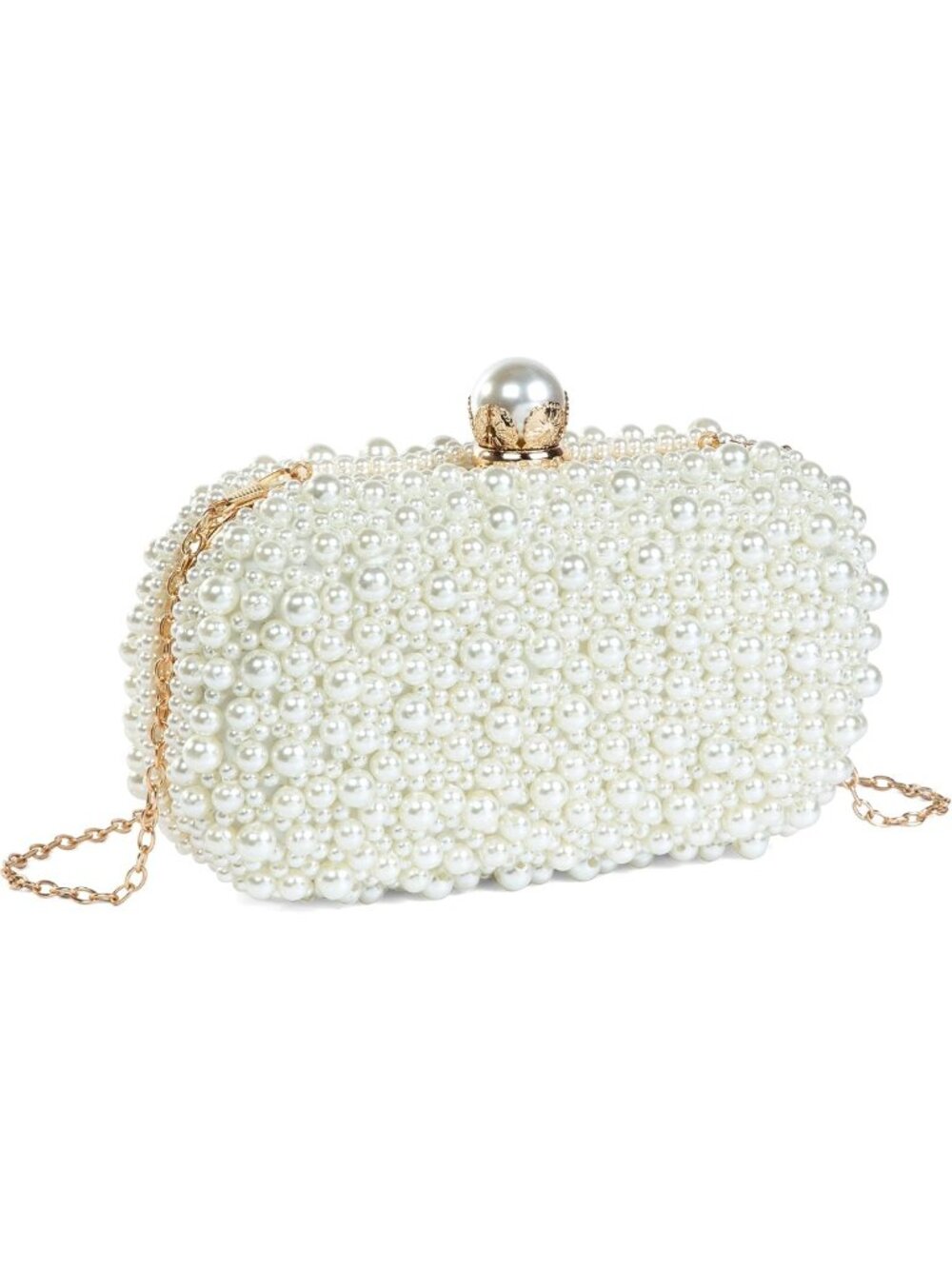 Elegant Pearl Beaded Evening Clutch Purse for Weddings & Special Occasions